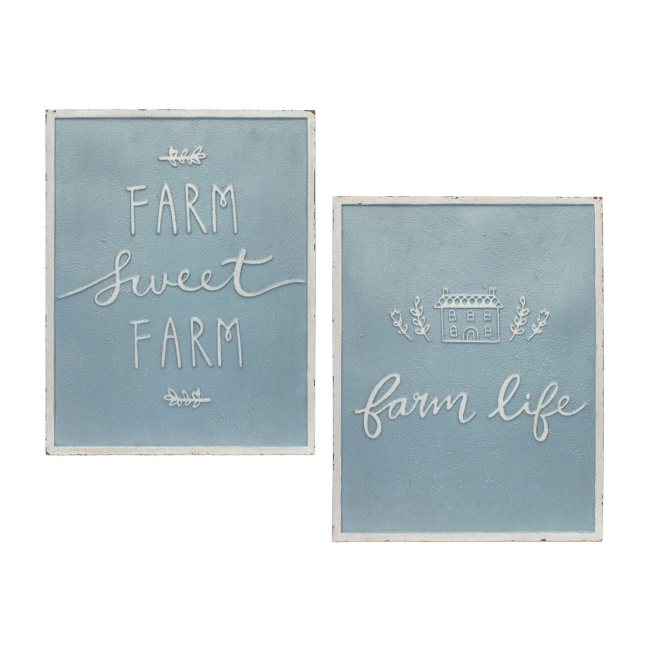 Melrose Set of 2 "Farm Sweet Farm" and "Farm Life" Wall Signs 18"